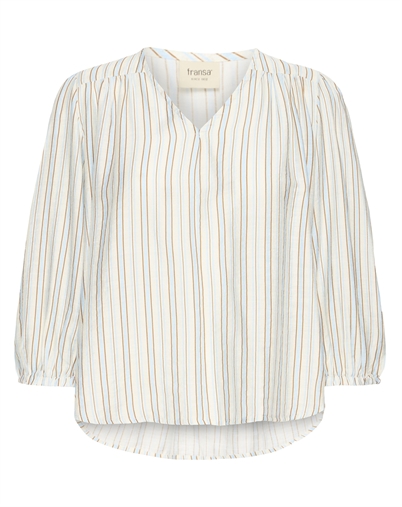 Fransa - FRAriana 19 Bluse - Tobacco Blue Stripe